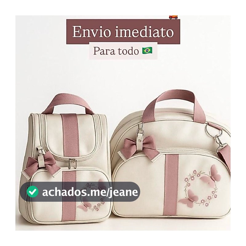 Bolsas Maternidade Peças Bordado Luxo / 2 Peças Safari / Menino/Menina Borboletas mamãe e bebê