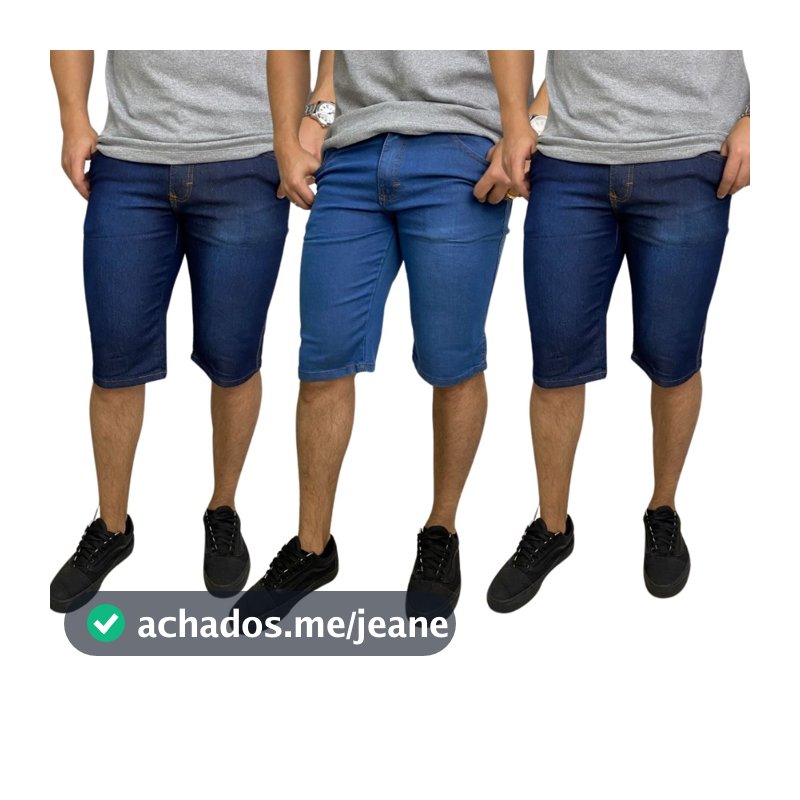 KIT 3 BERMUDAS MASCULINA TRADICIONAL RETA 124