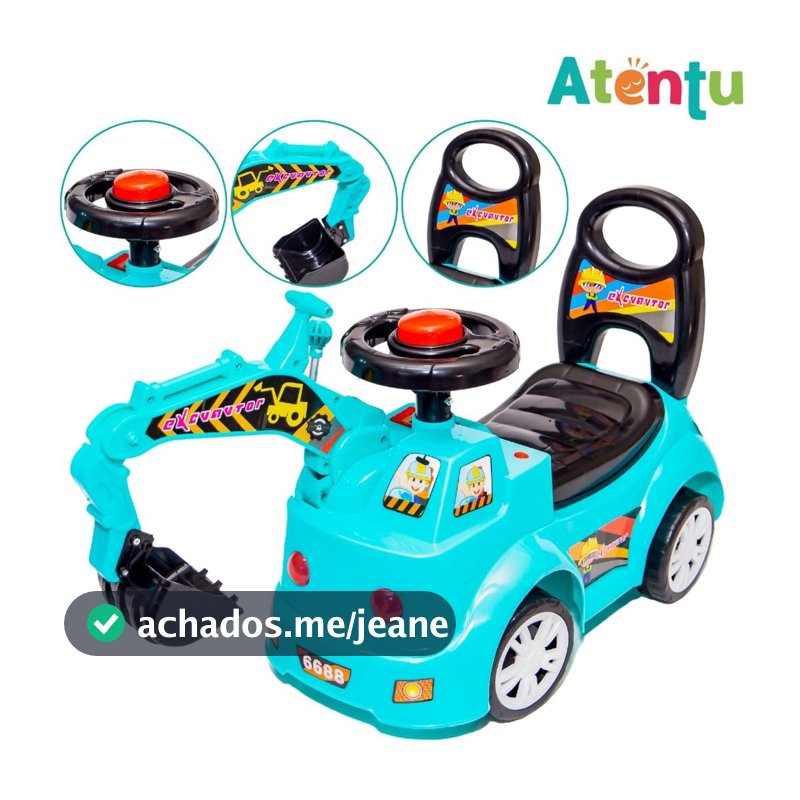Escavadeira Gigante Infantil Trator de Brinquedo Retroescavadeira