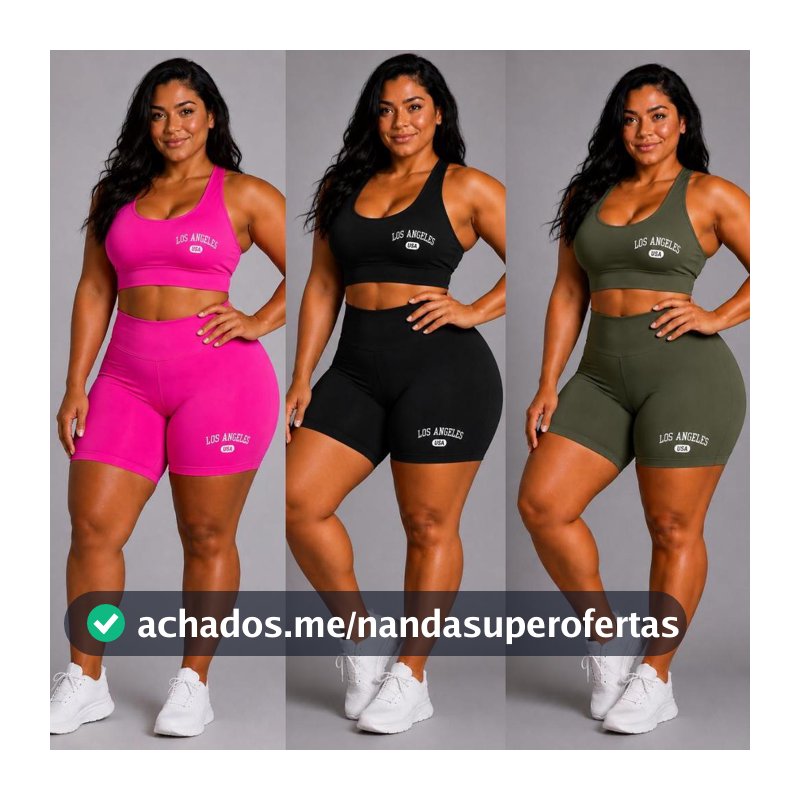 Kit 3 Conjunto de Academia Plus Size Los Angeles