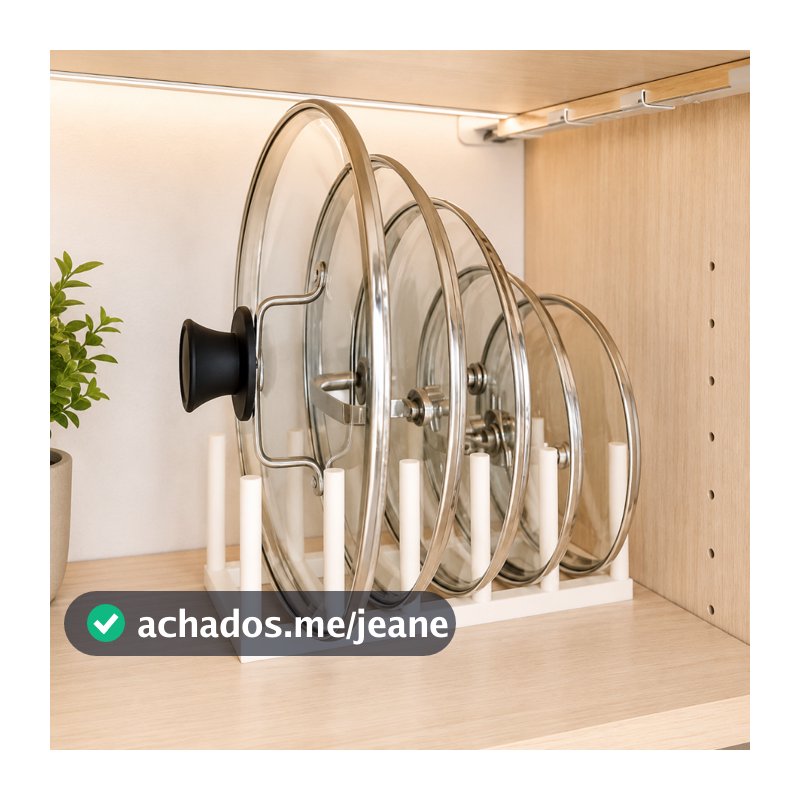 Organizador de Tampas de Panela Vertical | Suporte Organizador para Tampas de Panelas | Porta Tampas de Cozinha