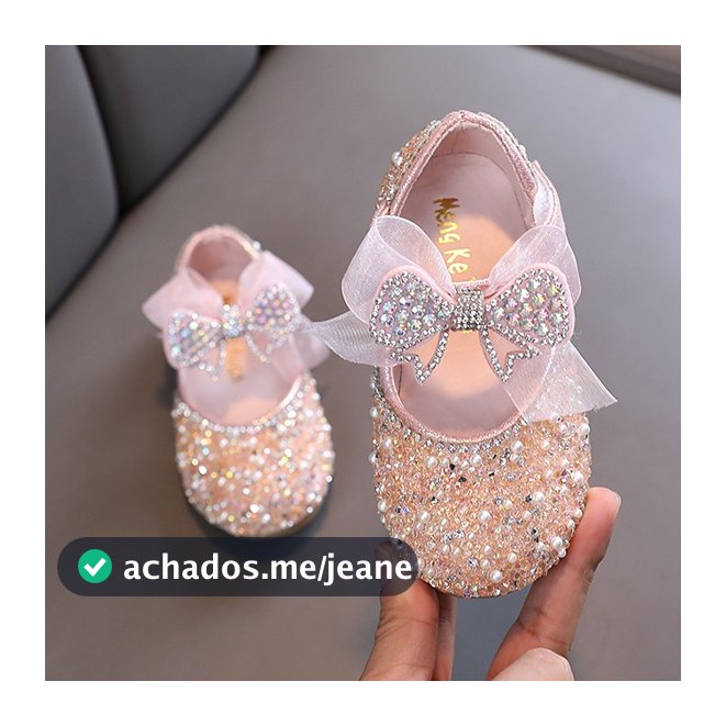 Sapatilha Infantil Meninas Elegante Confortável Princesa Sapatos  Aniversário de Casamento Sapatos de Dança