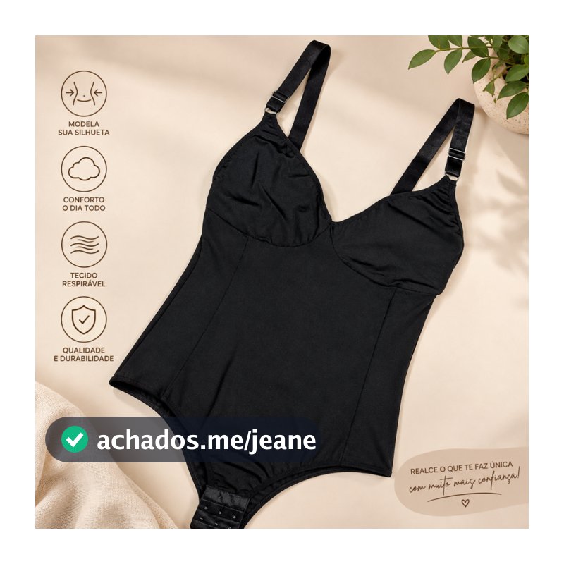 Cinta Body Modelador Suplex Sem Bojo Redutora De Medidas Com Compressão Alça Reforçada Feminina DJH