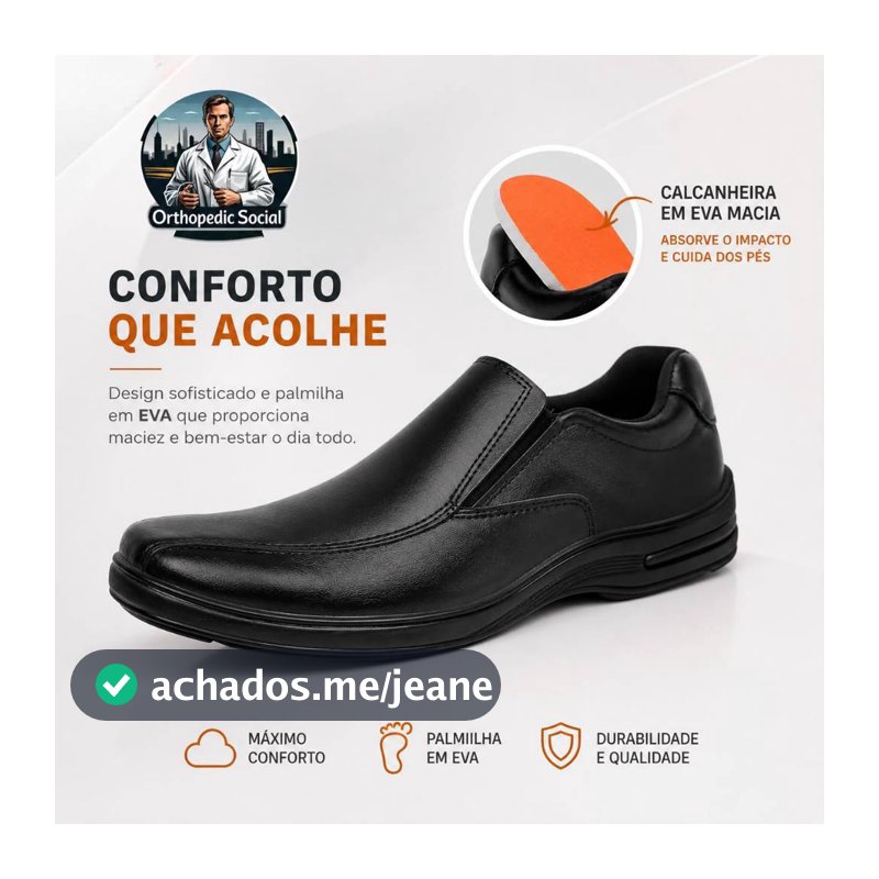 Sapato Social Masculino Linha Confort Super Macio Palmilha EVA Entrega Imediata Preço de Fábrica