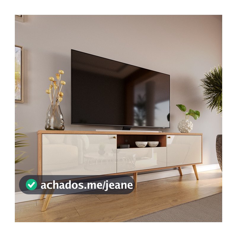 Rack Movelove Para Sala Estar Quarto Tv Até 70 Polegadas 1,83m 5 Pés Madeira Sevilla Opção Cores