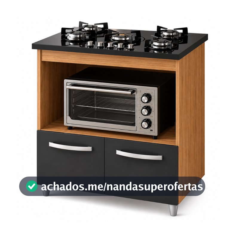 Balcão Cooktop 4 E 5 Bocas Com Espaço Para Forno