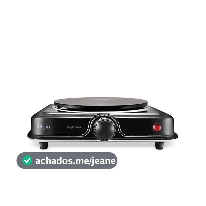 Fogão Elétrico Portátil 1 Boca Single Cook 1000W Preto Elgin - 220V