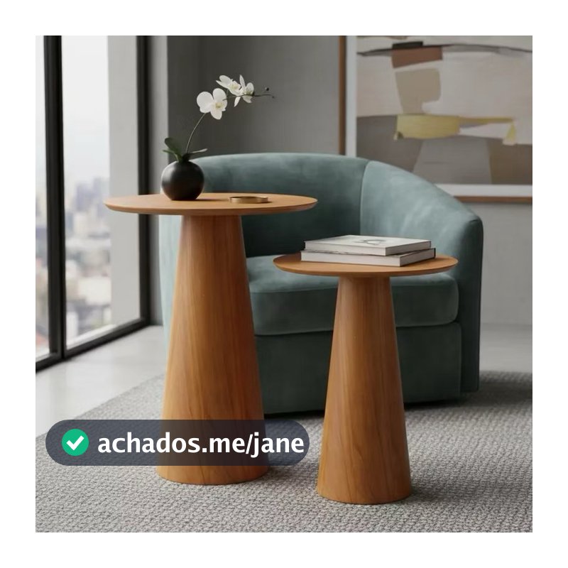 Mesa cone lateral decoração sala de estar