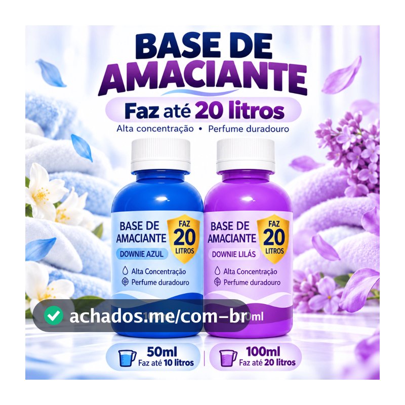 Base Amaciante Concentrada 100ml Faz 20 litros perfumada tipo DOWNYEX RENDE MUITO