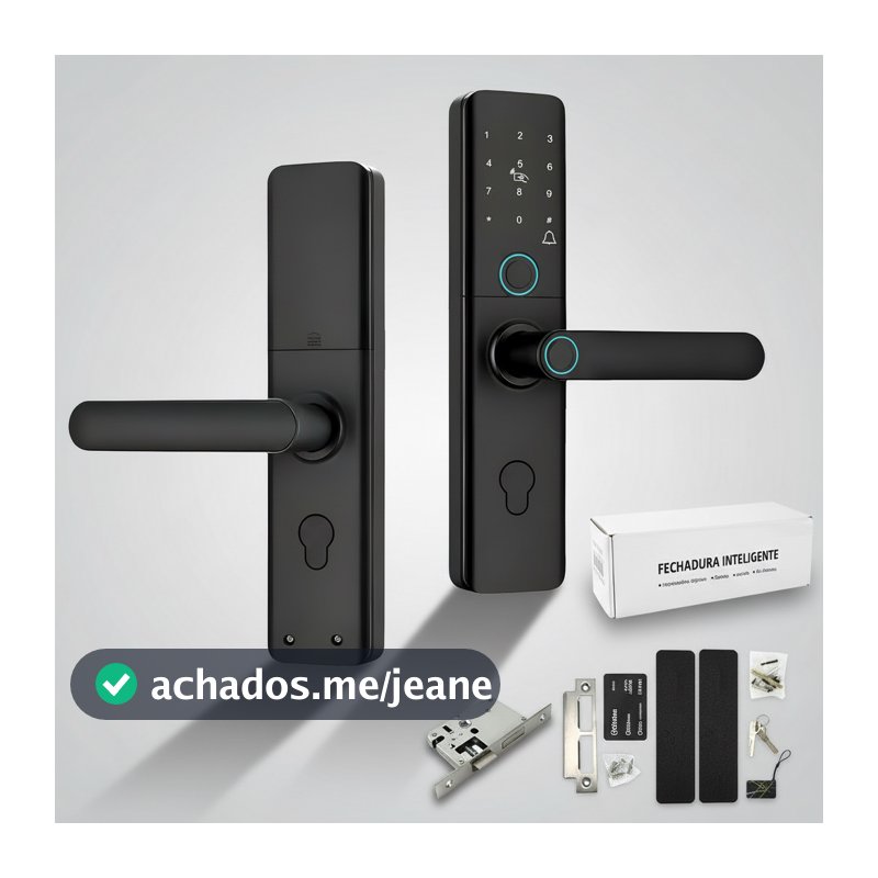 Fechadura Eletrônica Smart Door com Impressão Digital, Senha, Cartão NFC e Chave Mecânica