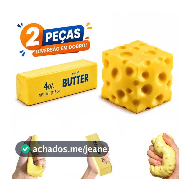 Brinquedos macios para apertar, brinquedos antiestresse em formato de manteiga e queijo, brinqued