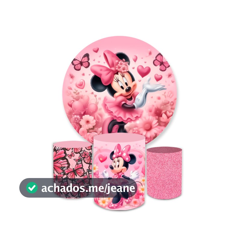 Kit Capa Painel Redondo + Capas Trio de Cilindros Veste Fácil Tema Infantil Minne