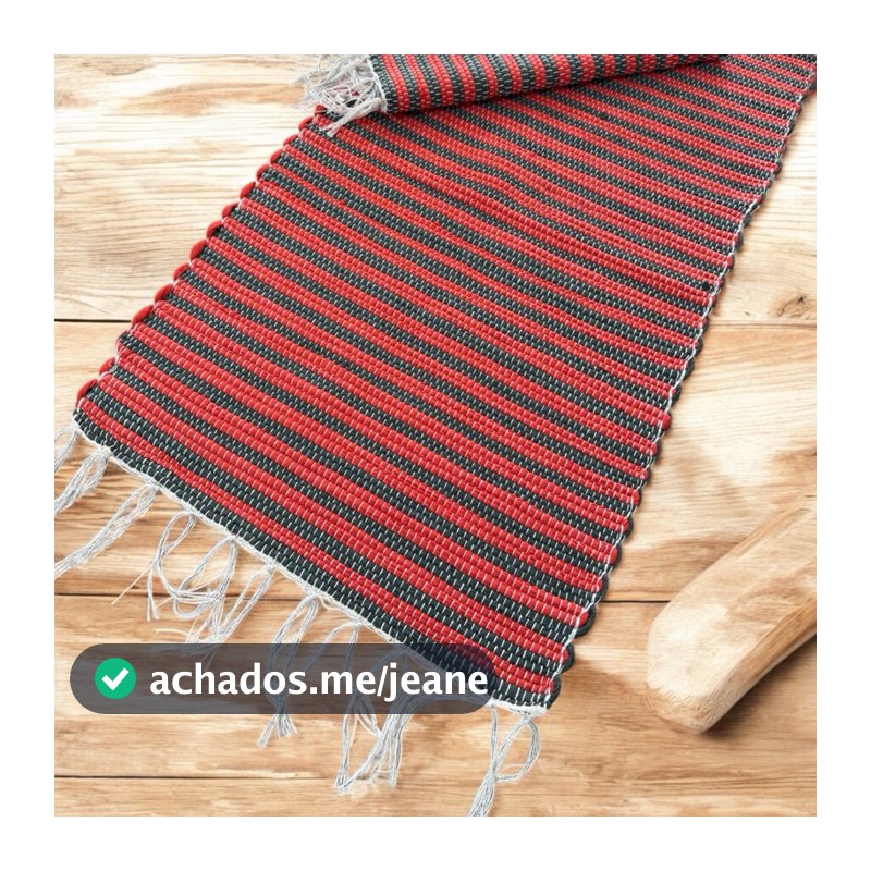 kit 2 Tapetes Artesanal Retalho Capacho Tear  De Porta Cozinha Lavanderia Lavabo 45cmx75cm