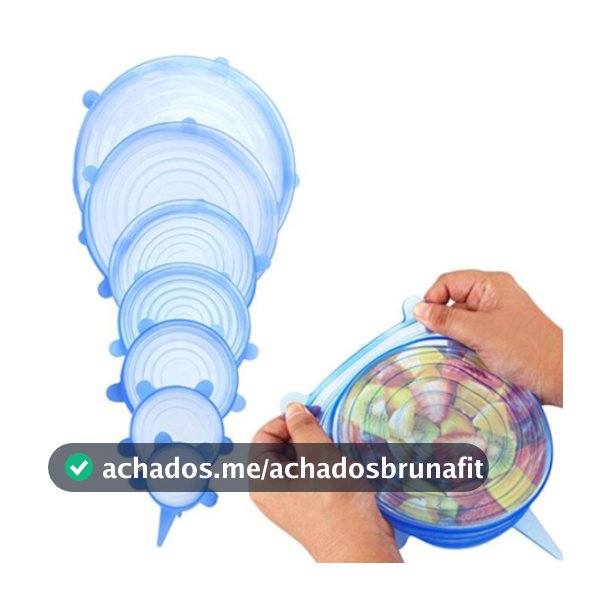 Kit 6 Tampas Silicone Reutilizável Elástica Tapoer Panela - Envio Imediato