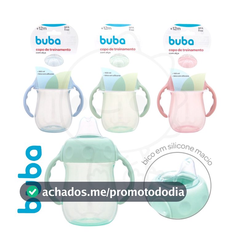 Copo De Treinamento buba Com Alça Buba 160ml rosa azul verde Copinho buba
