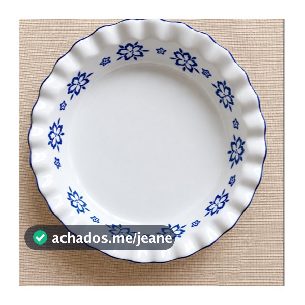 Mini assadeira redonda de porcelana com borda ondulada - Floral Azul - Danny Home | Assadeira em porcelana redonda mini