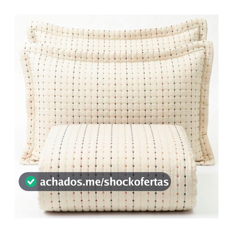 Cobre Leito Percal 300 Fios Toque de Algodão Bordare 03 Peças