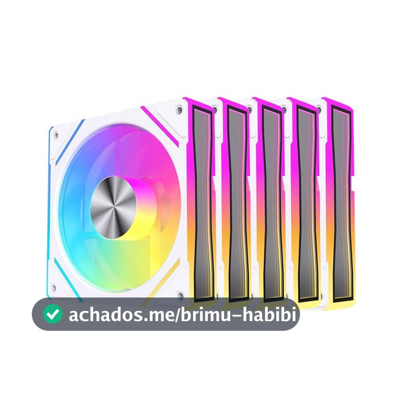 Kit Ventoinhas Acegeek Silverline, ARGB, 5x120mm, Branco, AG-SILVERLINE5X1-WH