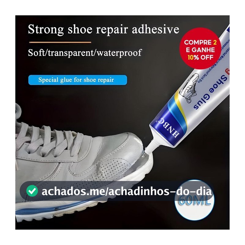 Cola Transparente Para Reparo De Sapatos – Adesivo À Prova D'água Fixação De Solas , Saltos E Bolsas (60ml)