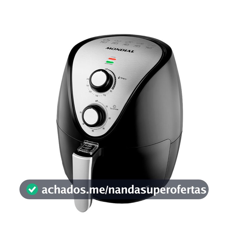 Fritadeira Elétrica Air Fryer Mondial Family AF-30 3,5L Preta - 220V