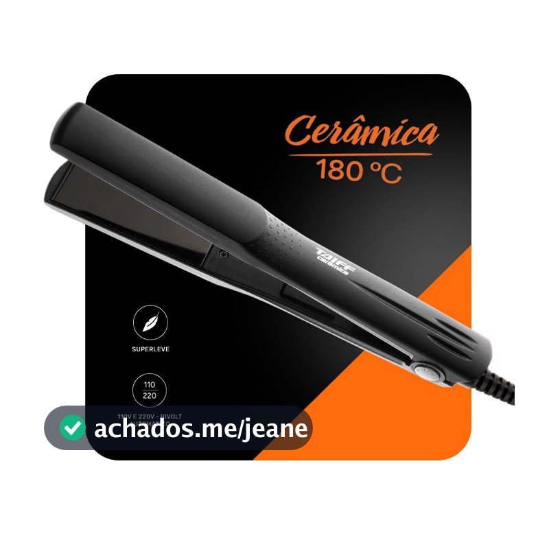 Chapinha Prancha Taiff Cerâmica PTC Action 180ºC Bivolt