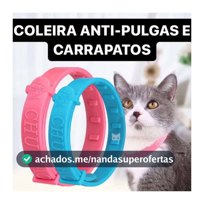 Coleira Anti-Pulga Carrapato Ácaro Para Gatos Pet Cachorros