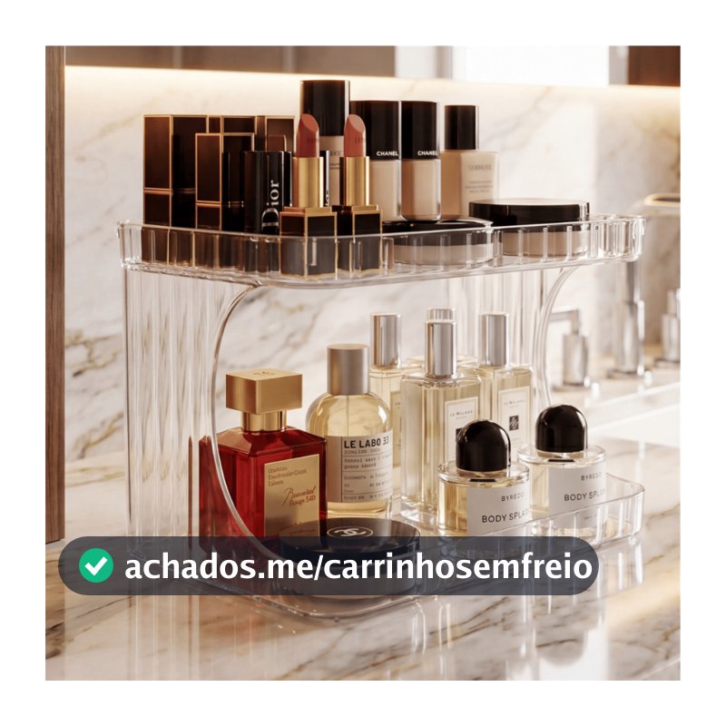 Organizador Prateleira Diamante Acrílico Porta Maquiagem Beleza linhas - Kaziva