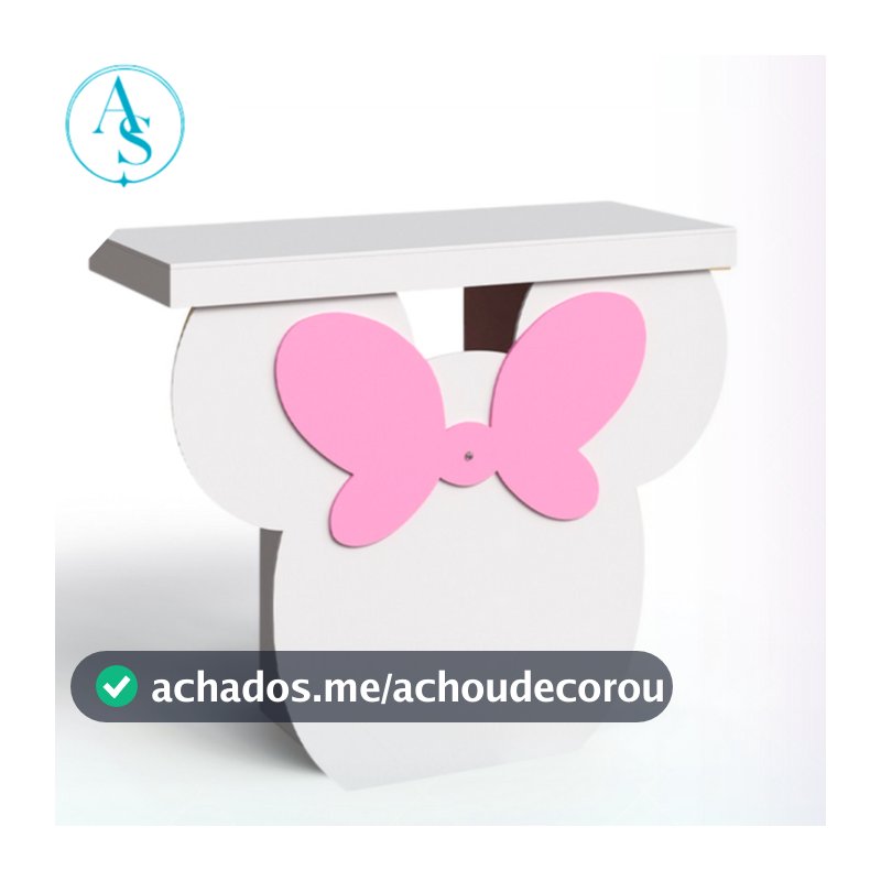 Mesinha Slim Minnie Mdf Decorado Linha pegue e Monte Lançamento