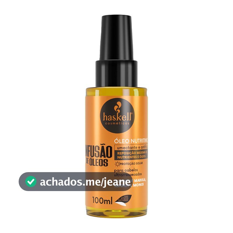Óleo para cabelo Sérum Infusão de Óleos 100ml Haskell | Óleo Nutritivo