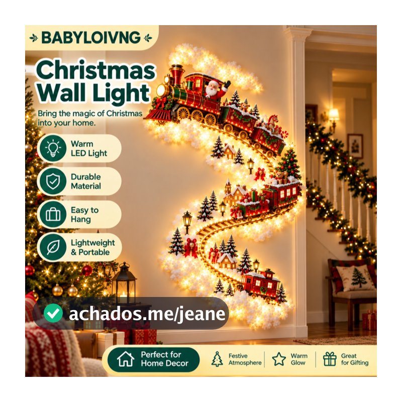 BEC Luz De Parede De Trilha Mágica De Natal , Decoração De Férias Em Cascata De LED , Brilho Branco Quente Que Econom