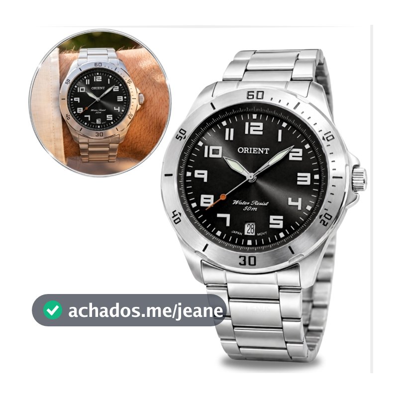 Relógio Orient Masculino De Pulso Analógico Em Aço inoxidável Casual Brilha No Escuro Prova D'água 50 Metros Original