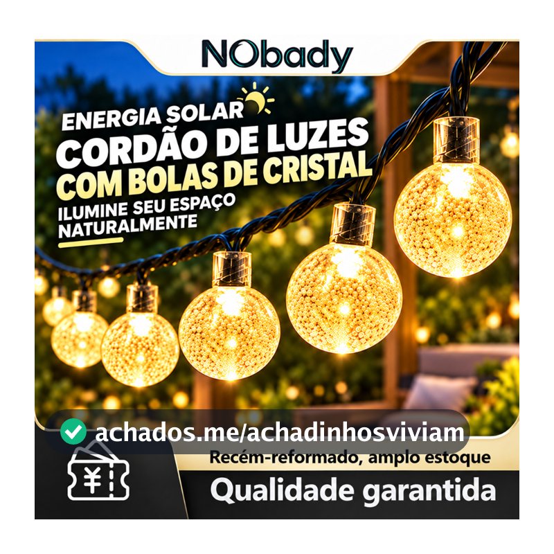 NObady Varal De Luzes Solar LED Fio De Pisca Pisca Natal Fada Para Jardim Casamento e Enfeites De Natal à Prova D'água