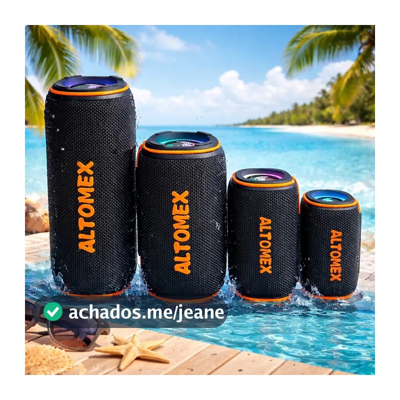 Caixa De Som Portátil 60/30/20/15W IPX6 Waterpro RGB TWS/USB/TF/AUX