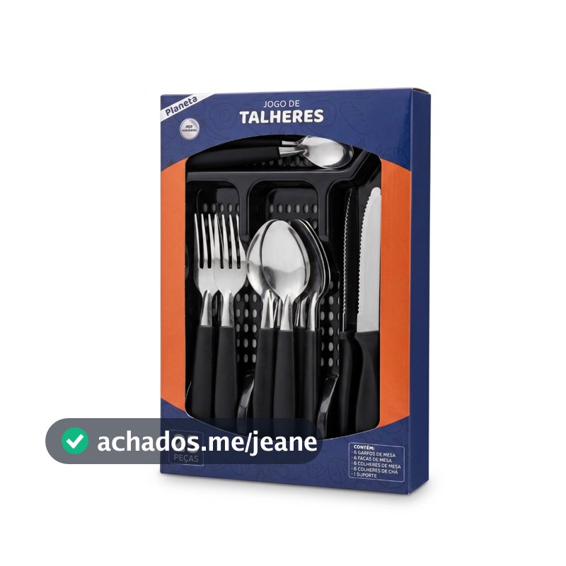 Jogo De Talheres 25 Peças Aço Inox Completo Com Suporte