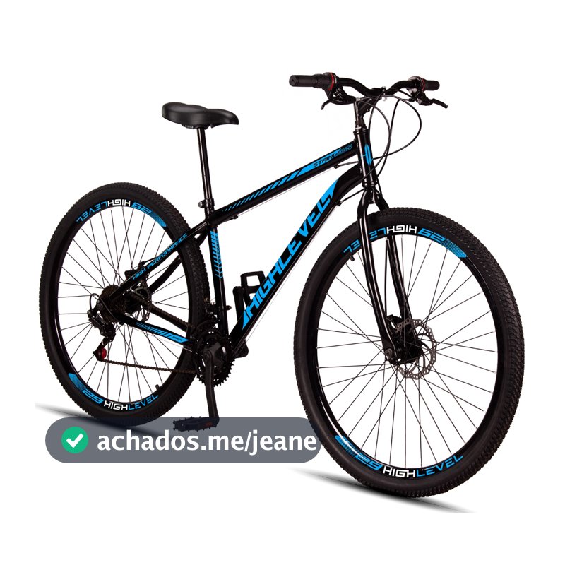 Bicicleta Aro 29 Highlevel Aço Carbono Freios a Disco 21 Marchas