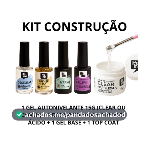 Kit Preparadores para Unhas Gel Acrigel Profissional Completo Desidratador Primer Prep Top Coat