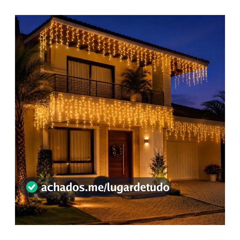 Cascata 400 Led's 10 Metros Fixo ou 8 Funções 110v/220v Decoração Interna ou Externa