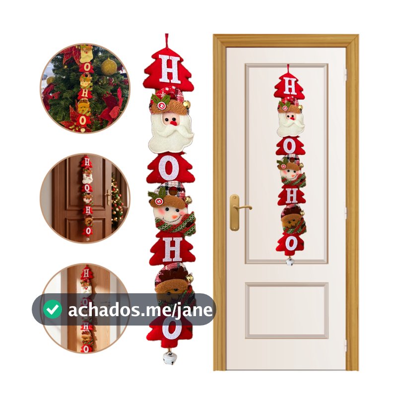 Enfeite Pendente De Natal Porta Árvore Papai Noel Bonecos Decoração Natalina