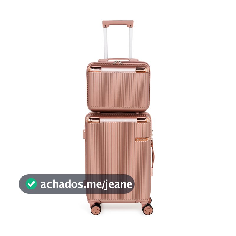 Conjunto Mala De Viagem Bordo 10KG Rodas Dupla Removíveis Cadeado TSA 3 Dígitos ATP91