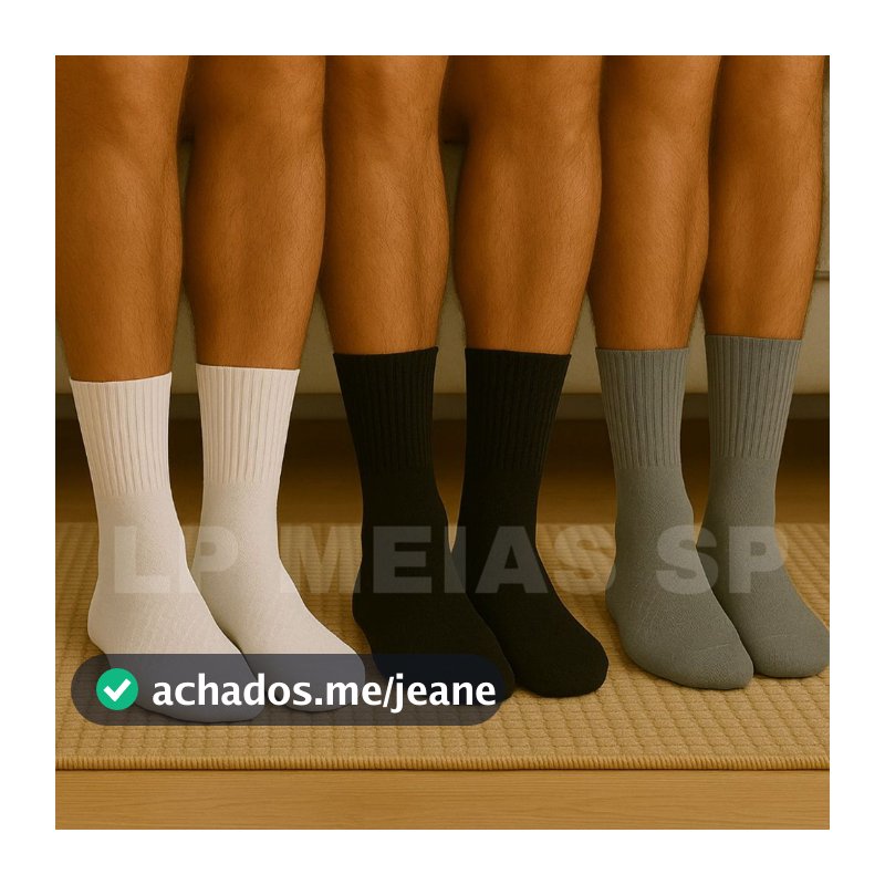 KIT ate 15 Pares de Meia Cano Alto