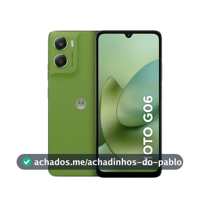 Smartphone Motorola Moto G06 256GB, 4G LTE, 12GB RAM Boost, Câmera 50MP, Tela 6.9" - Verde