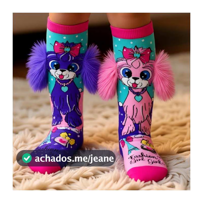 Meias infantis 3D com desenho animado–Meias até o joelho com estampa 3D | Alta qualidade, presente perfeito para meninas