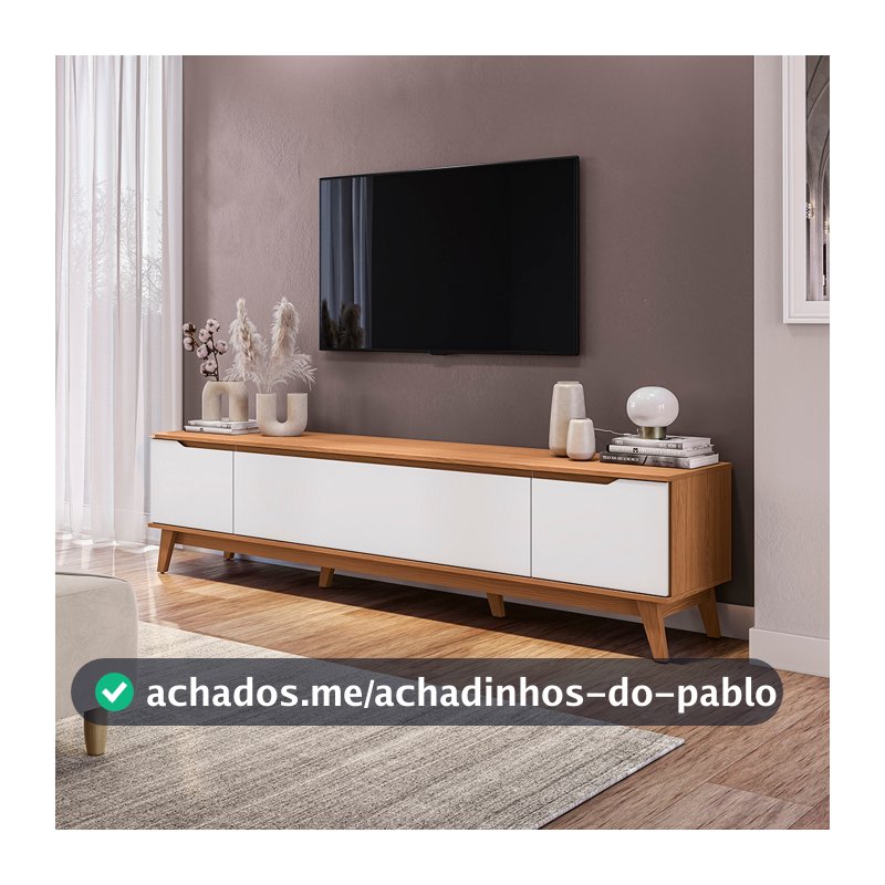 Rack Kappesberg 3 Portas Canela/Branco 218cm