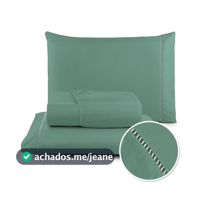 Jogo de Lençol 03 Peças 400 Fios Cama Solteiro Casal Padrão Queen  Micropercal Em Ponto Palito