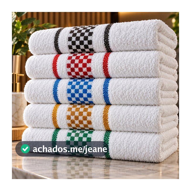 Kit 5 Panos de Prato Copa Grande Xadrez Premium Jacquard Atoalhado Toalha De Cozinha
