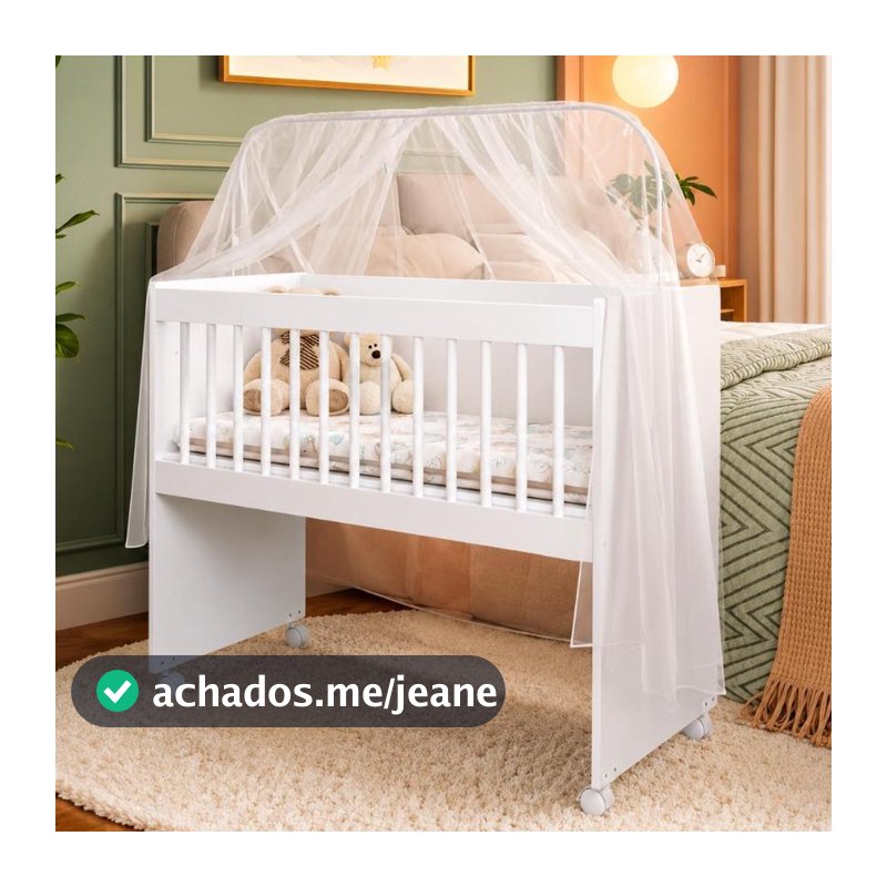 Mini Berço Moisés Multifuncional 100% MDF Com Colchão Branco Ofertamo