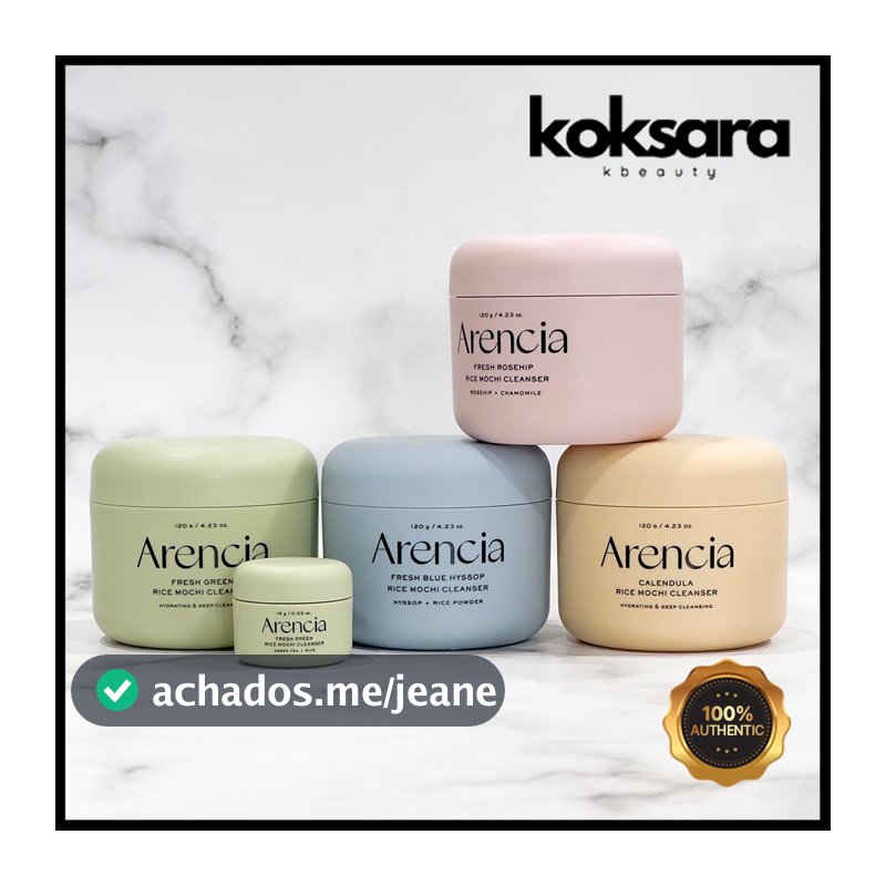 Arencia Fresh Green Rice / Fresh Rosehip Rice / Blue Hyssop / Calendula Mochi cleanser 120g / Fresh Green Rice 15g
