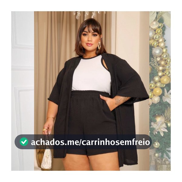 Conjunto Kimono Feminino 2 peças (Short + Blusa) - Plusize Não Transparente Confortável