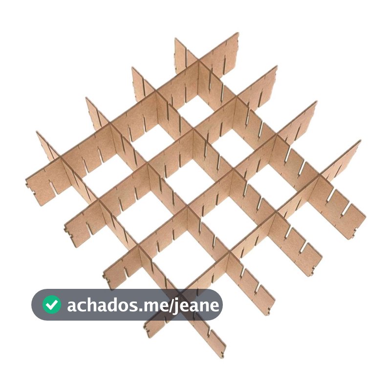 Organizador Divisória Gaveta Separador Ajustável 24 Tiras Mdf Cru