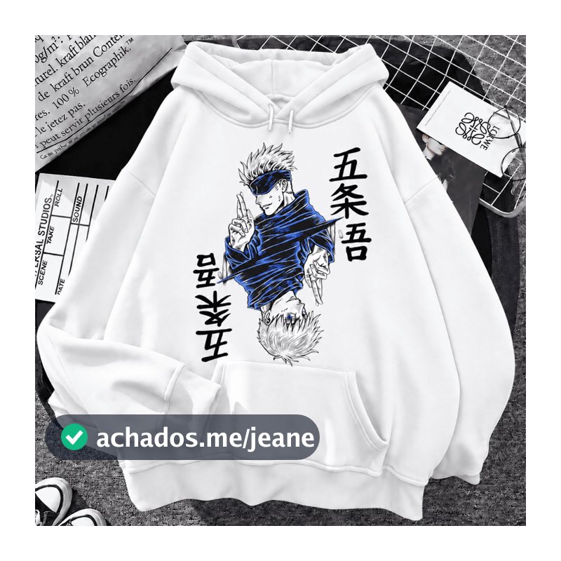 Moletom Satoru Gojo Jujutsu Kaisen JJK Anime Otaku Geek Unissex Moletom Gojo Sensei Jujutsu Kaisen Anime Geek Otaku